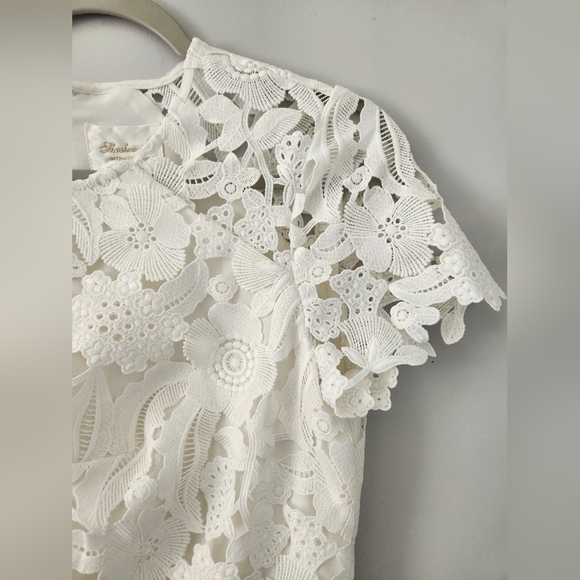 Shoshanna Lace Sheath Dress White Sz 8 - Picture 3 of 17